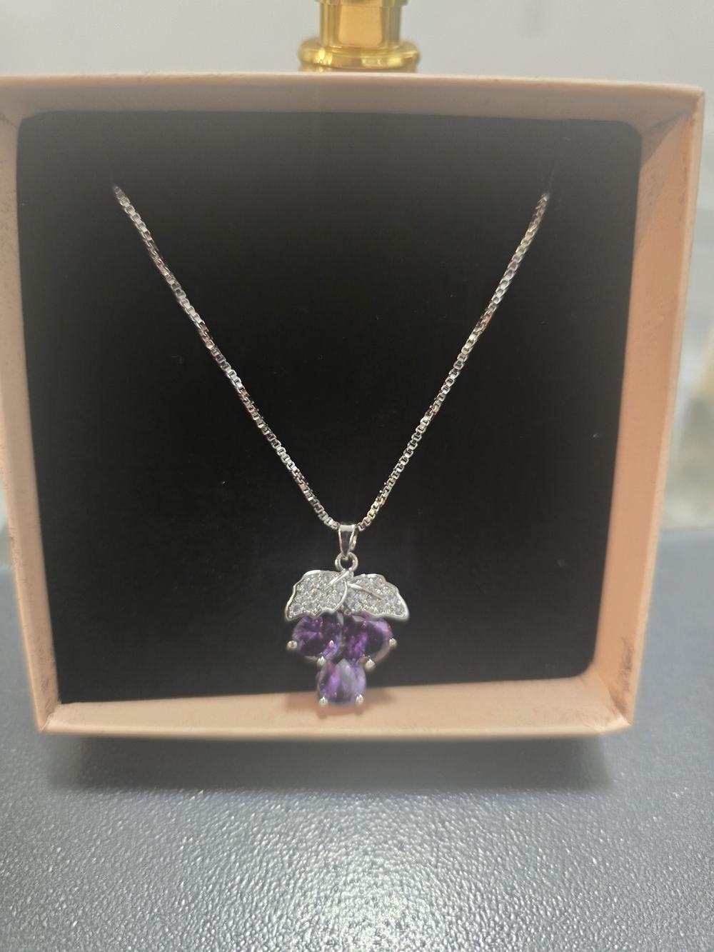 Sterling-Tone Purple Gemstone Pendant Necklace - Women's Jewelry